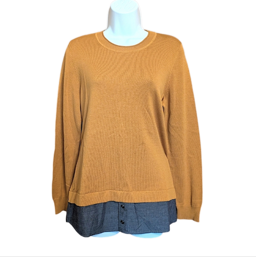 Denim & Co. faux layered sweater